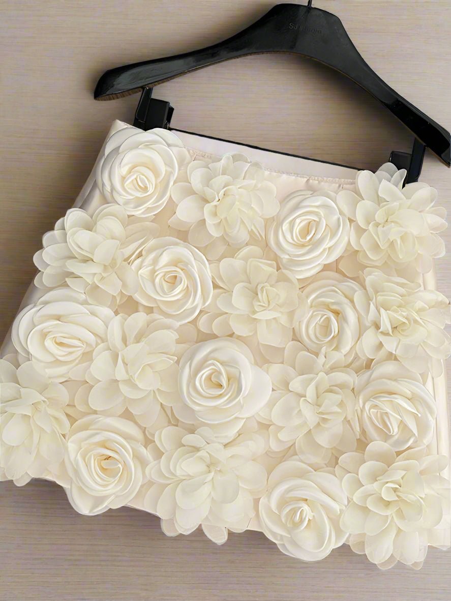 Floral A - Line Mini Skirt - HalleBeauty